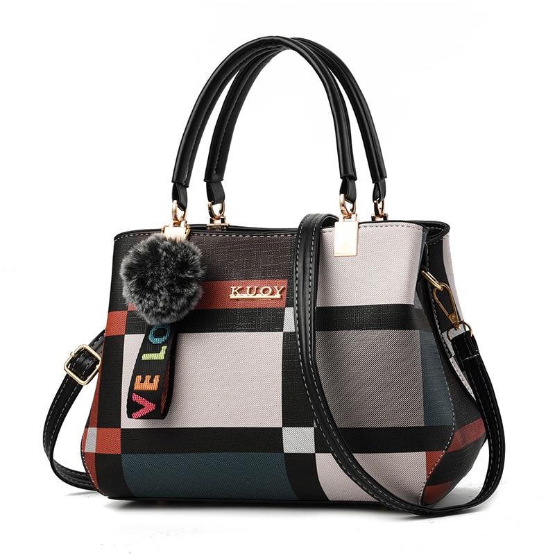 Women's bag 2022 new Korean version of one-shoulder messenger bag fashion all-match checked handbag