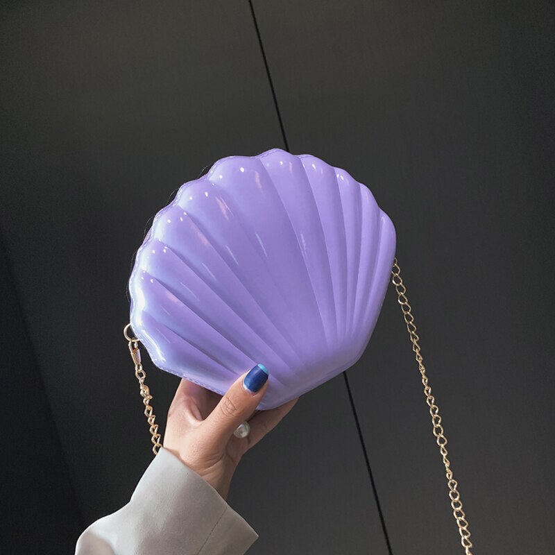 Fashion  Women Shoulder Handbags Shell Bag Chain Cute Sequins Small Bag Phone Money Pouch Zipper Crossbody Bags for Women