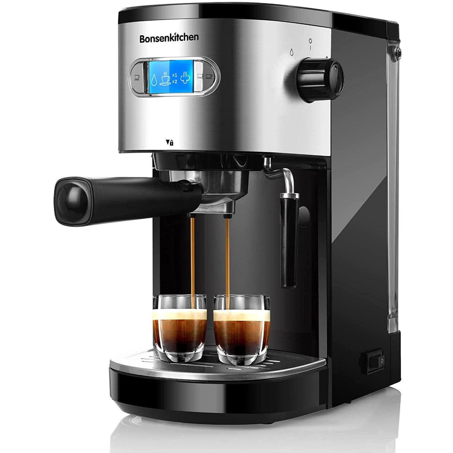 20 Bar Espresso Coffee Machine with Foaming Milk Frother, Black CM8007