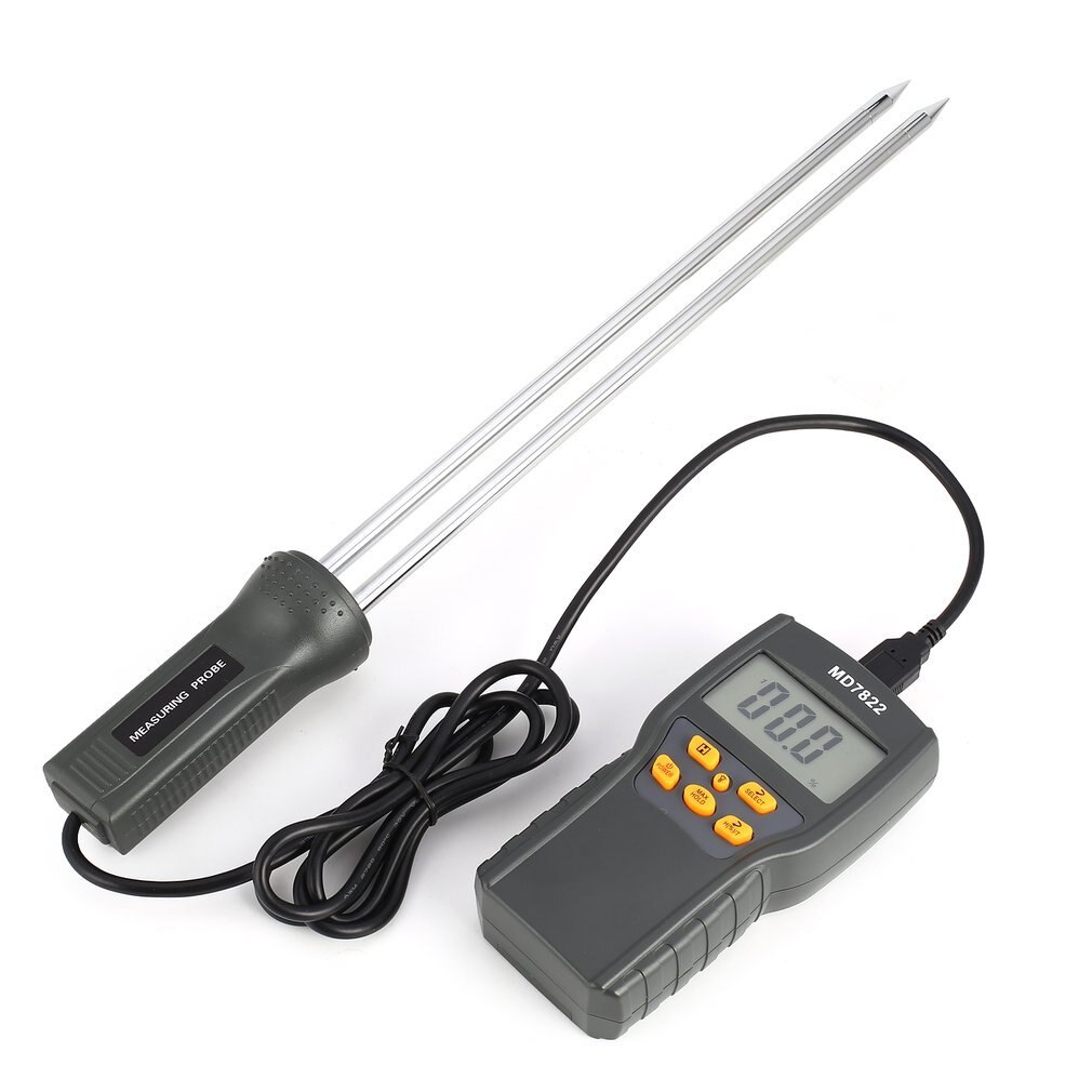 MD7822 Digital Grain Moisture Meter Analyzer LCD Thermometer Humidity Hygrometer Water Damp Detector Wheat Corn Rice Tester
