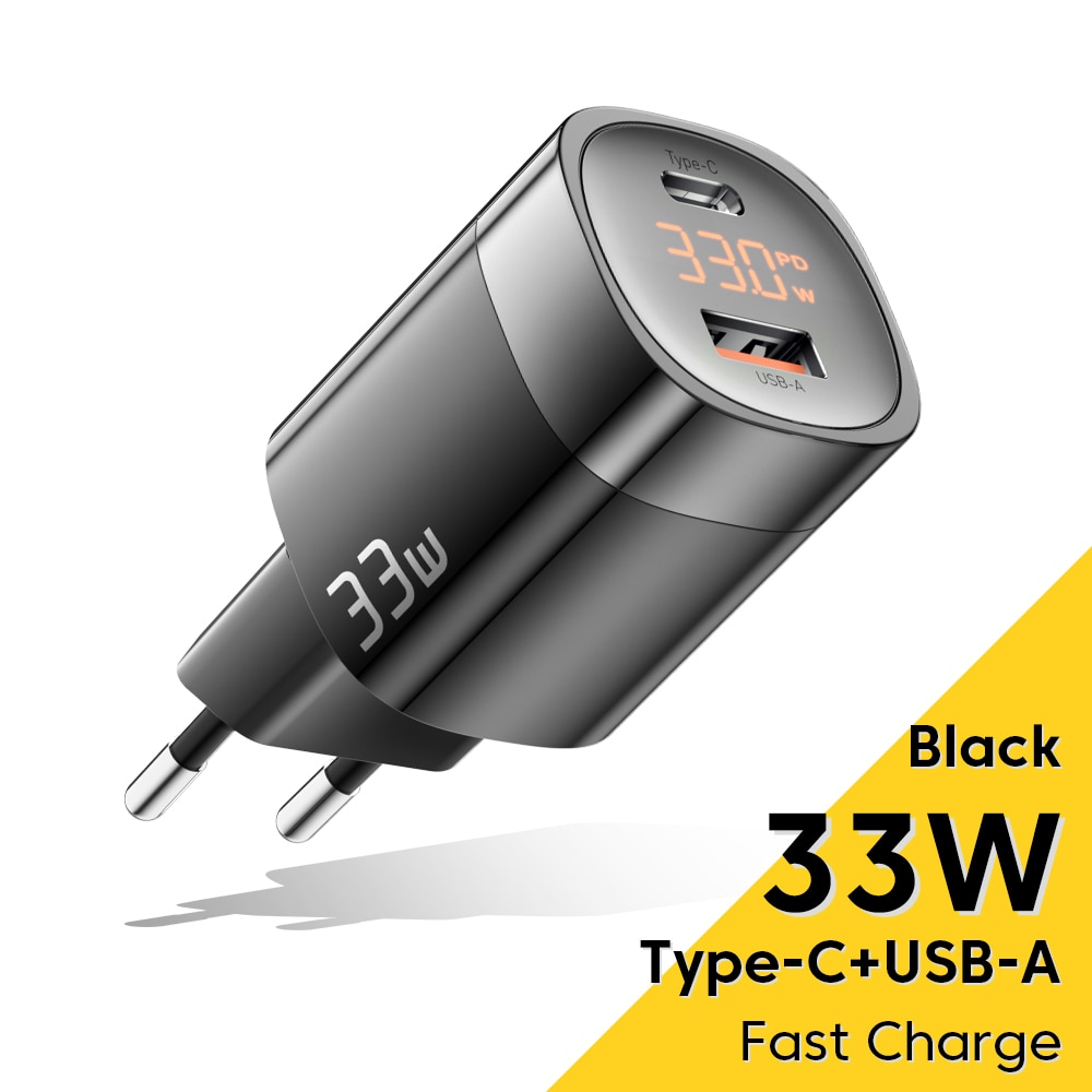 Essager 33W GaN USB C Charger Digital Display PD Fast Charging For iPhone 13 12 Max Pro iPad For Xiaomi Poco Samsung Charger