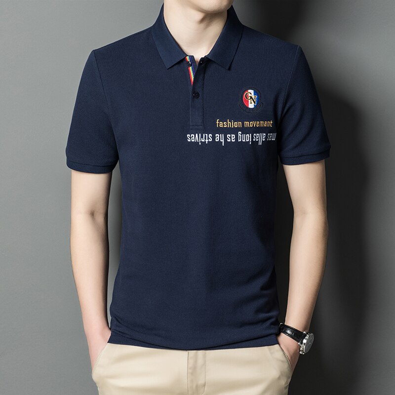 Brand Logo Embroidered Short Sleeve POLO Shirt Men's High Quality Cotton T-shirt Polo Collar Summer Luxury Fashion Paul Shirt Me