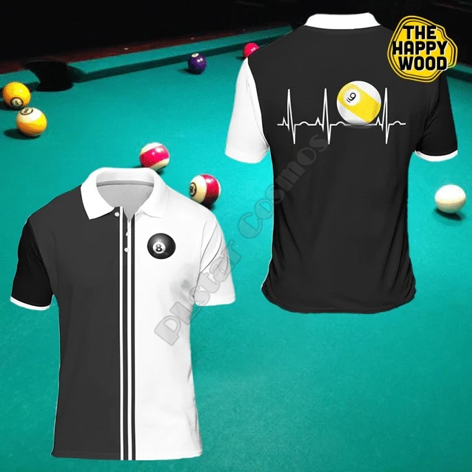PLstar Cosmos 3D Printed Billiard Polo Shirt Harajuku Streetwear Summer Top Sleeveless Tees Fitness Unisex Cosplay Clothes