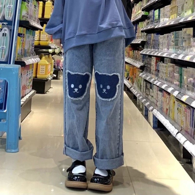Spring Women Jeans High Waist Straight Baggy Fashion Pants Streetwear Harajuku Vintage Casual Female Wide Leg Denim Trouser