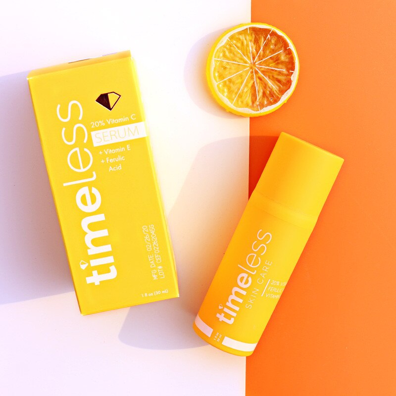 12pcs/lot 30ml Timeless 20% VITAMIN C Acid Serum face Antioxidant Whitening Repair Skin Anti Wrinkle Brigin Care serum facial