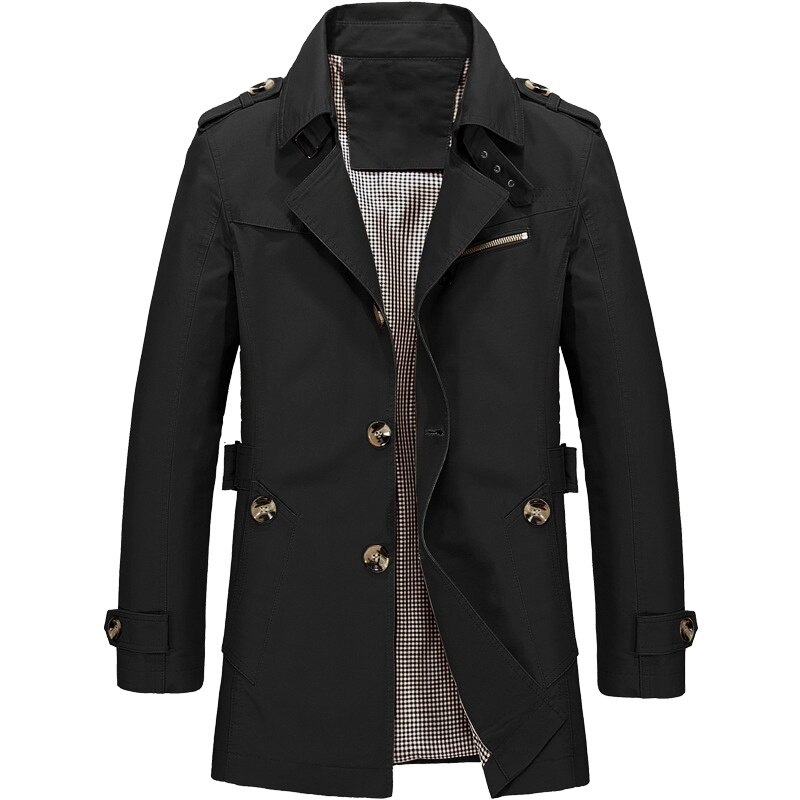 Mens Trench Coats Business Windbreaker Long Jackets Pure Cotton Casual 2023 Spring Male Streetwear Blazers Windproof Overcoats