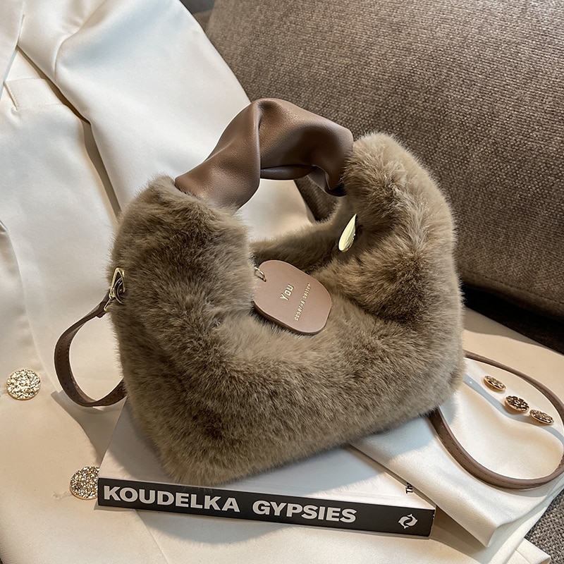 luxury design handbags for women 2022 winter new warm soft plush tote bag shopping bags Messenger Shoulder bag ladies wallets
