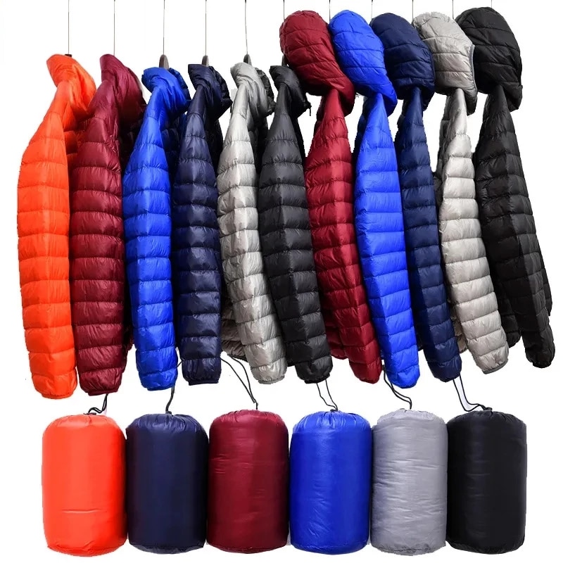 2022 New Men Thin Down Jacket White Duck Down Ultralight Jackets Men's Autumn And Winter Warm Coats Portable Outwear