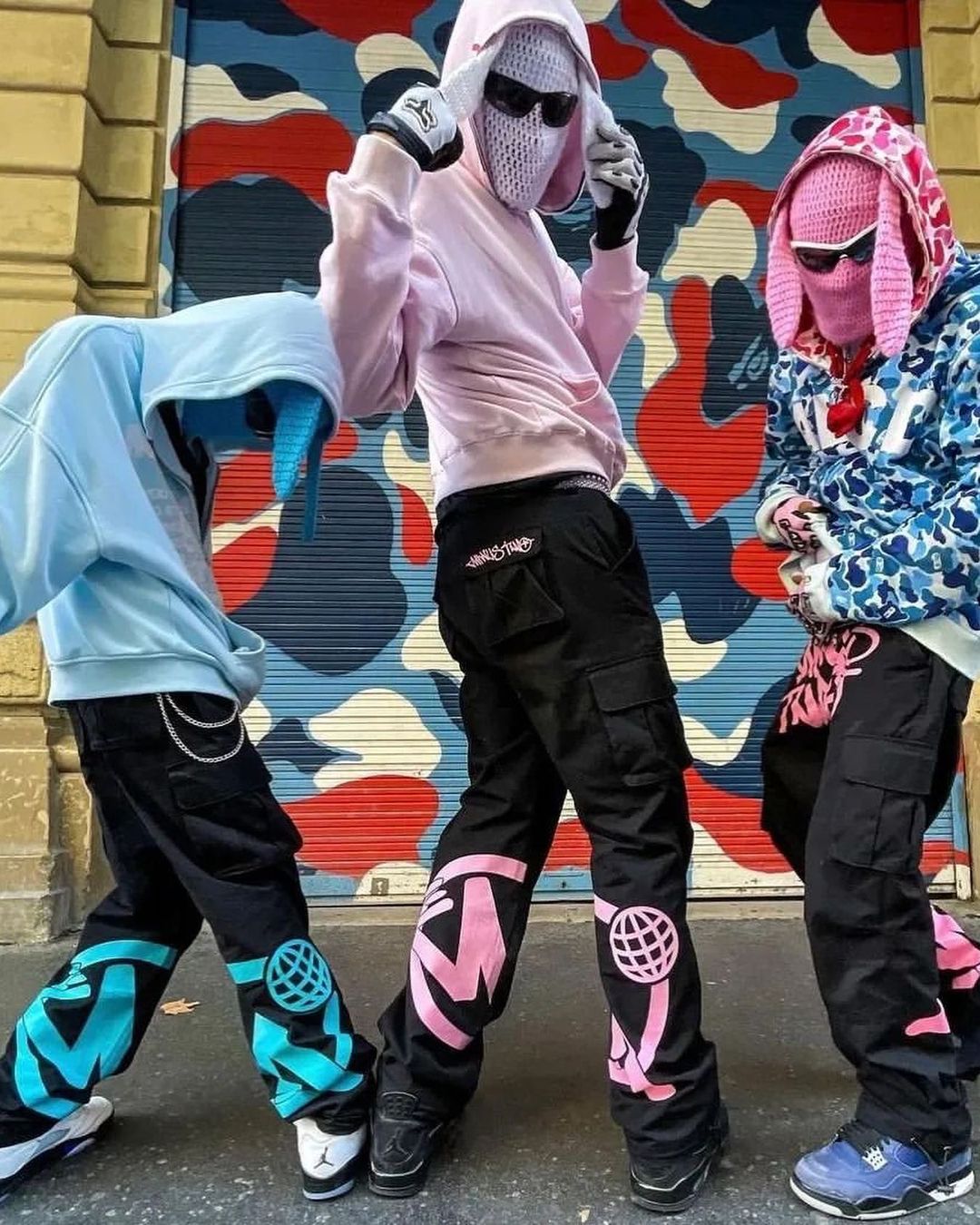 Y2k high-waisted pants American retro multi-pocket tooling straight-leg pants men street hip-hop loose drawstring wide-leg pants