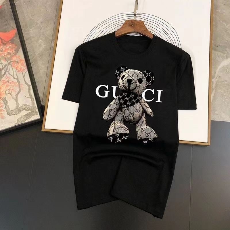 Summer Men's T-shirt 100% Cotton High-quality Iuxury Brand Fashion Bear Print Street Women's T-shirt Top 2023 New Free Shipping