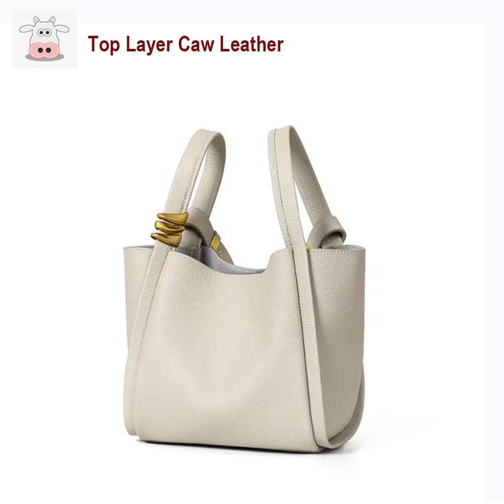 Genuine Leather Handbags for Women 2022 Designer Luxury Free Shipping Summer Shoulder Bucket Bag Ladies Purses Crossbody Bags