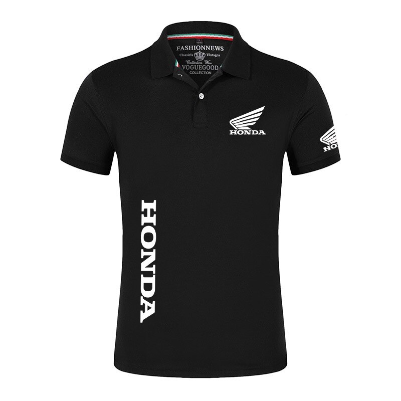 2023 Summer Honda Printed Men's Polo Shirt Breathable Short Sleeve Daily Tops Basic Streetwear Shirt Collar Business Tops