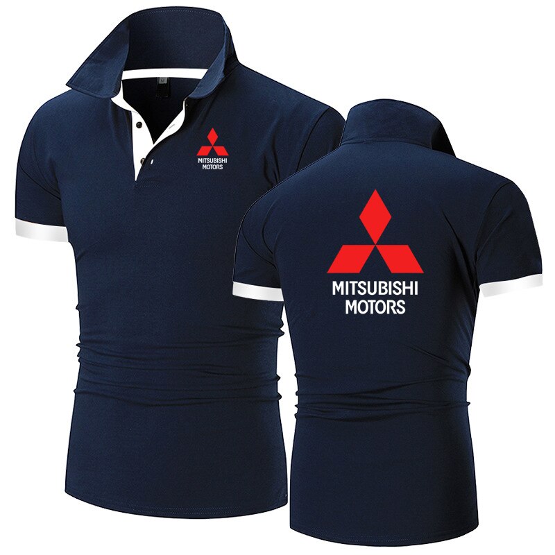 Summer Men's Polo Shirt Mitsubishi Motors Printing Casual High Quality Cotton Short Sleeves Man Harajuku Classic Tops T-shirts