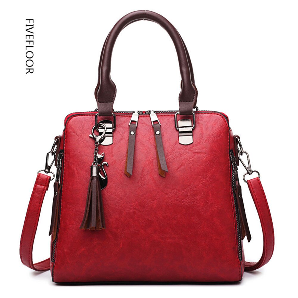 2021 New Female Handbags Pu Leather Shoulder Bags Lady Tassel Messenger Bags Retro Large Capacity High Quality Luxury Bags