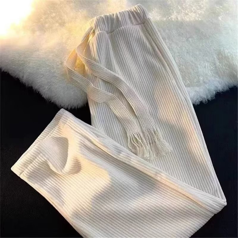 2022 Korean Corduroy Men Elastic Waist Wide Leg Pants Casual Sports Pants Trousers Male Streetwear Harem Pants Mens Trousers