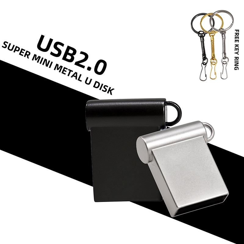 High Speed Mini Metal USB Flash Drives 64GB Black Pen Drive Silver Memory Stick Creative Business Gifts Golden External storage