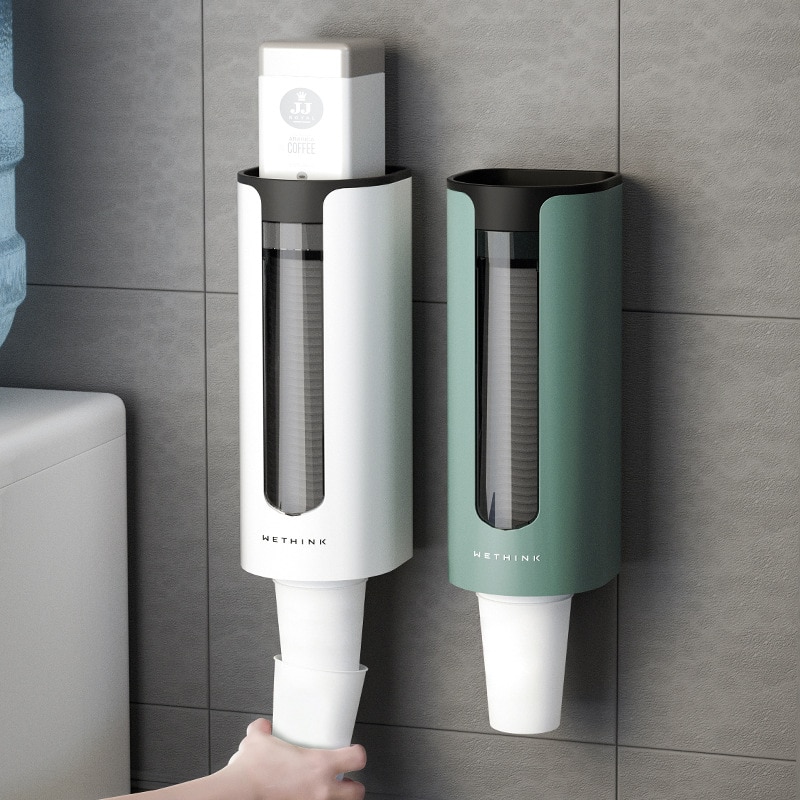 Single Cup Dispenser Pull Type,Paper Water Disposable Automatic Remove Coffee Cup Holder,lid Organizer for Home Office