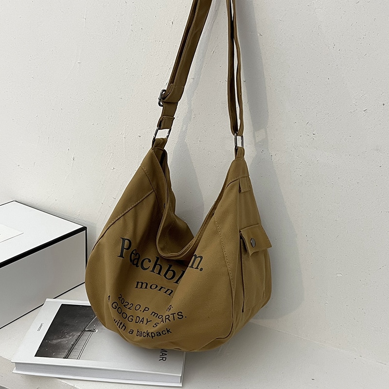 Women Bags Trend Canvas Bag Street Style Design Fashion Large Capacity Handbags Female Totes Shoulder Canvas Bag for Women 2022