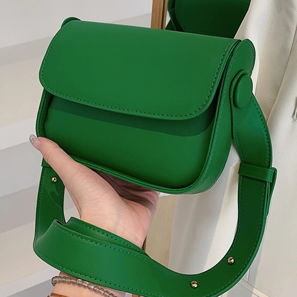 New Leisure Texture Versatile Chain Single One Shoulder Cross Saddle Messenger Bag Lady Solid Color Handbags and Tote Bag
