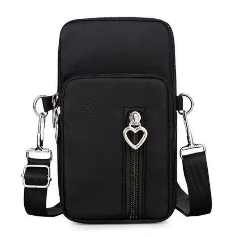 New Mobile Phone Female ThreeLayer Mini ShoulderMessenger Wrist Change Key Storage Arm Bag