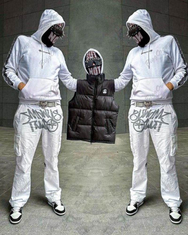 White vintage брюки карго multi-pocket calça cargo masculina fashion men's high street drawstring elastic y2k pants men