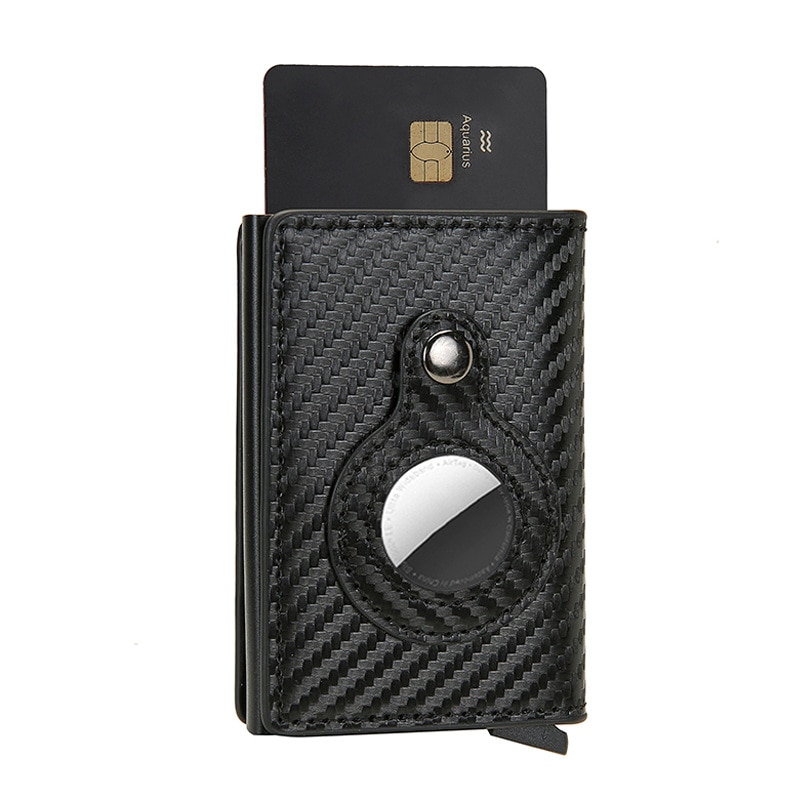 Top Carbon Fiber For Apple Airtag Wallet Men Business ID Credit Card Holder Rfid Slim Anti Protect Airtag Slide Wallet Dropship