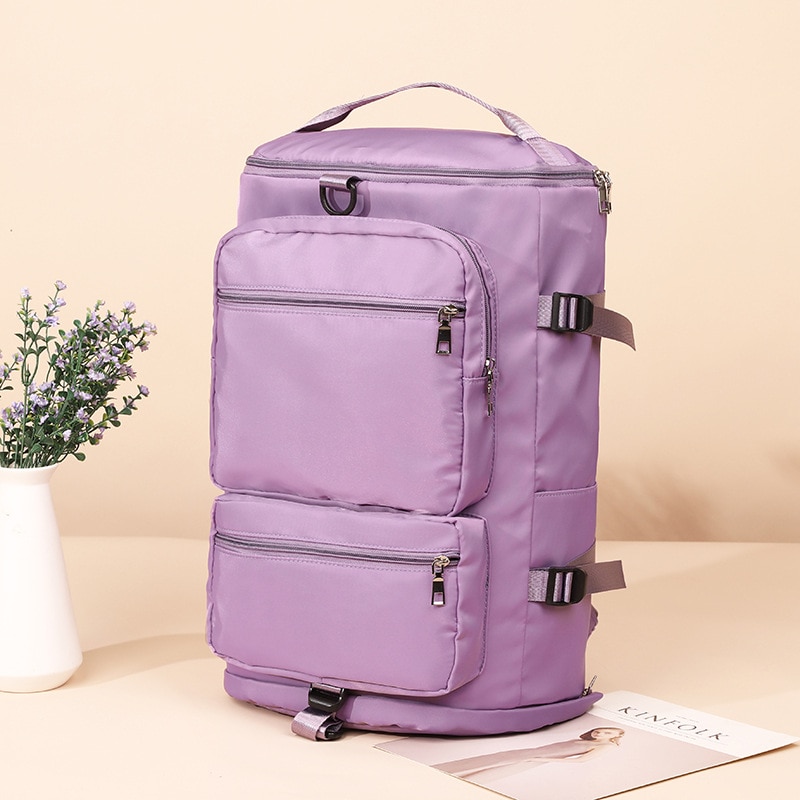 IKE MARTI Large Capacity Women Shoulder Travel Backpack Lady Weekend Sports Yoga Luggage Zipper Bags Multifunction Crossbody Bag