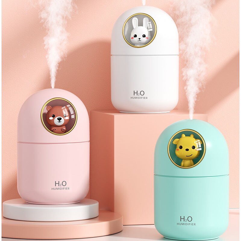 300ml Mini Air Humidifi Diffus Air Purifier Car Air Freshener USB Essenti Oil Diffus Atomizer Ambient Night Light For Home Offic