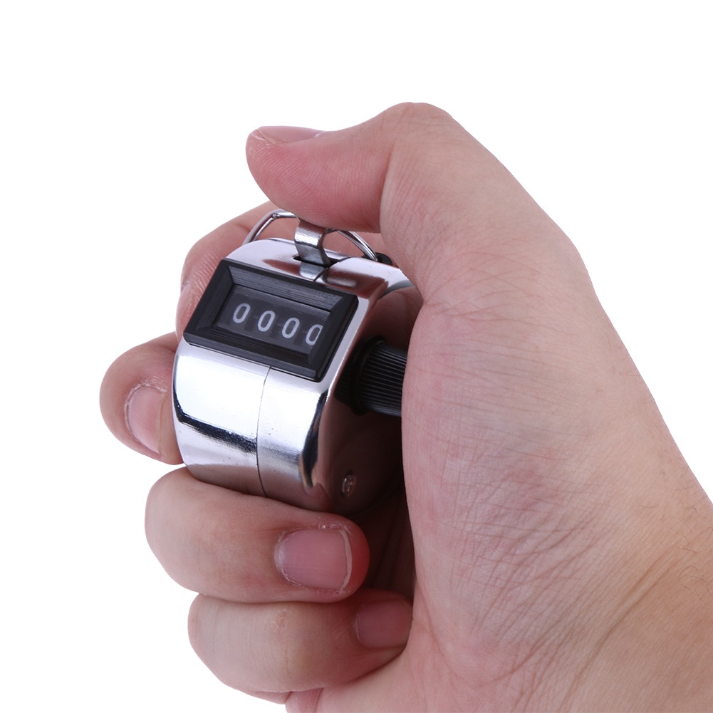 1PC 4 Digit Number Mini Hand Held Tally Counter Digital Golf Clicker Manual Training Counting Max 9999 Counter