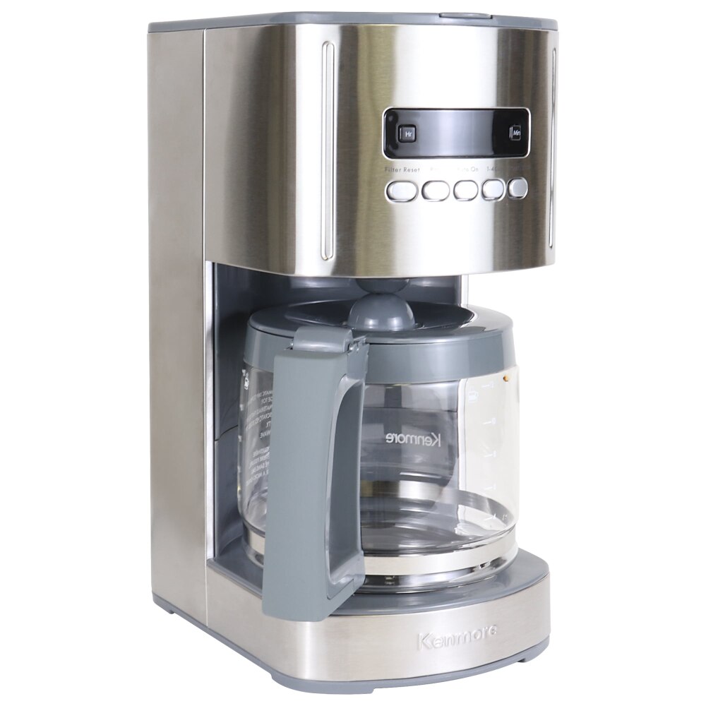 -Cup Programmable Coffee Maker, Aroma Control Drip Coffee Machine with Reusable Charcoal Water