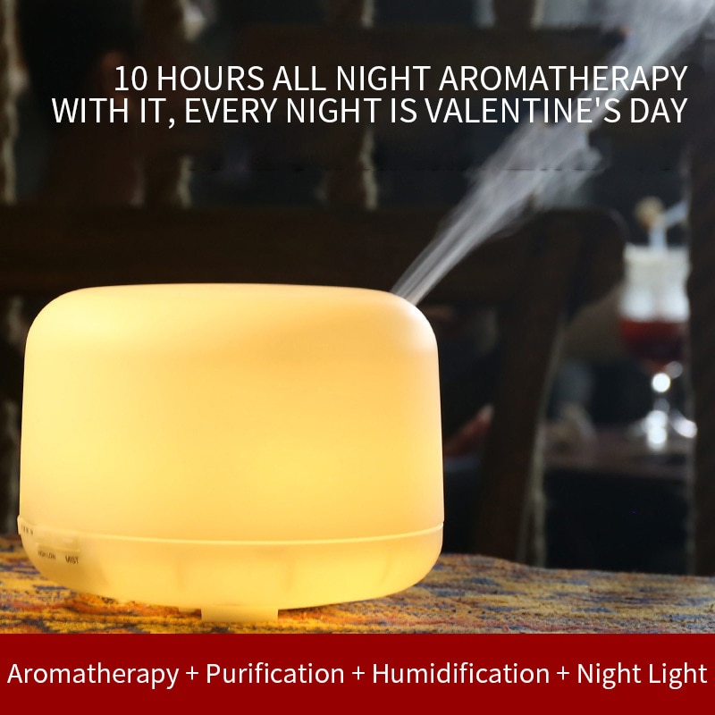 500ML Bread Humidifier Home Air Humidification Aroma Diffuser Colorful Night Light Essential Oil Diffuser