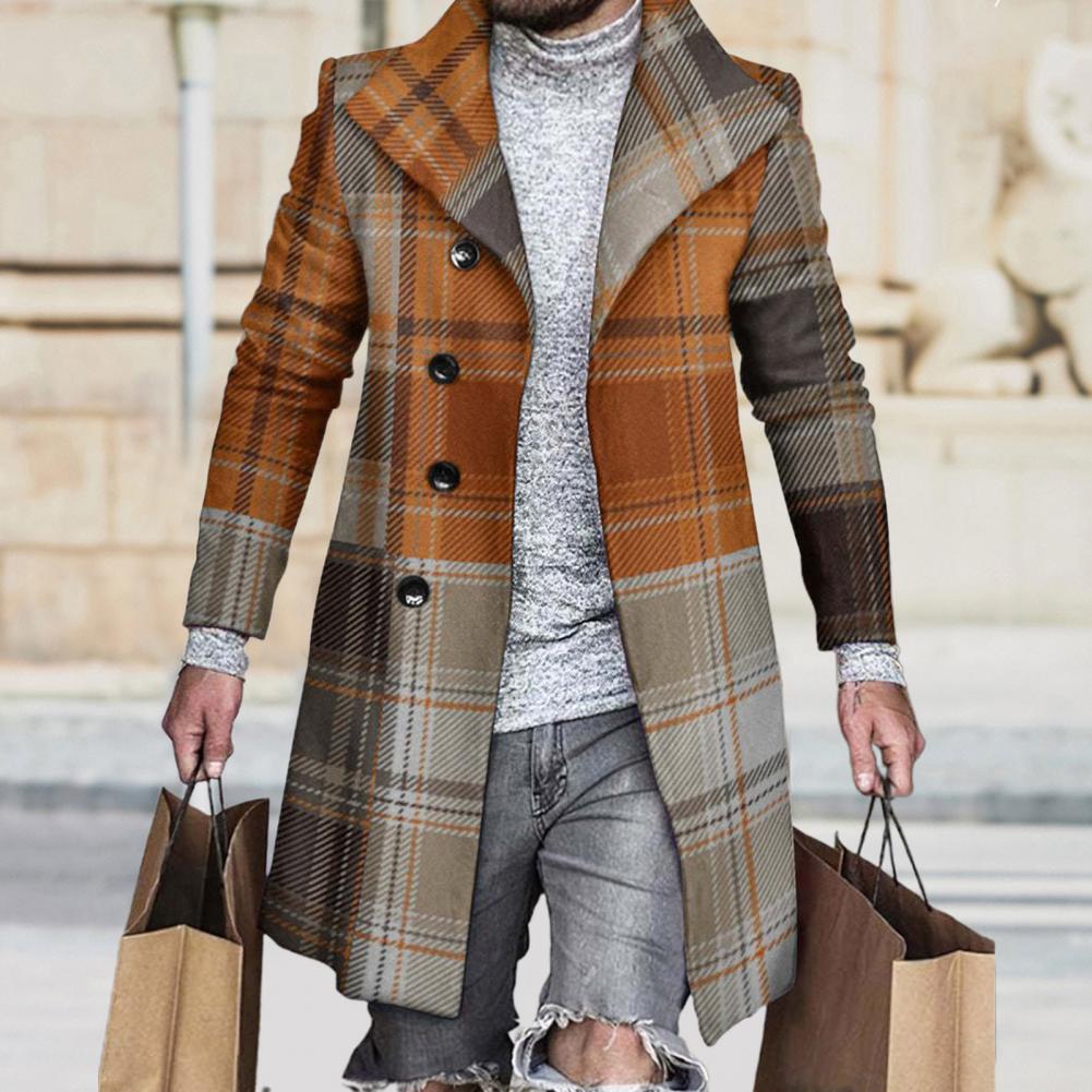 Casual Jacket Single-breasted Loose Fit Coldproof Woolen Overcoat Daily Clothing