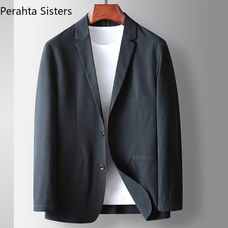 Top Quality Designer Mens Suit Jacket Blazers Trendyol Slightly Wrinkled Light Business Casual Blazer Spring Men Clothing 2022