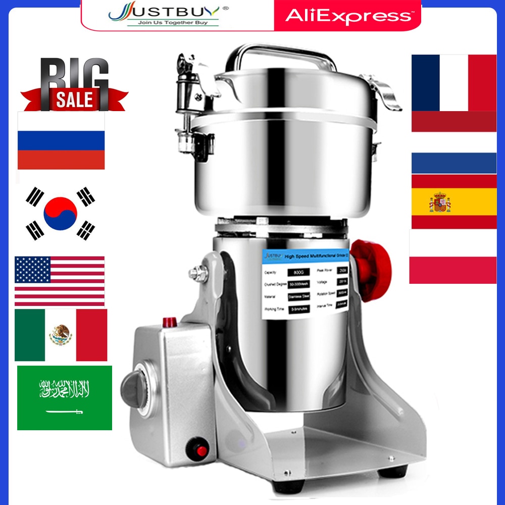 2500G/1000G/800G Coffee Grinder Machine Grain Herb Spices Mill Medicine Wheat Mixer Dry Food Grinder