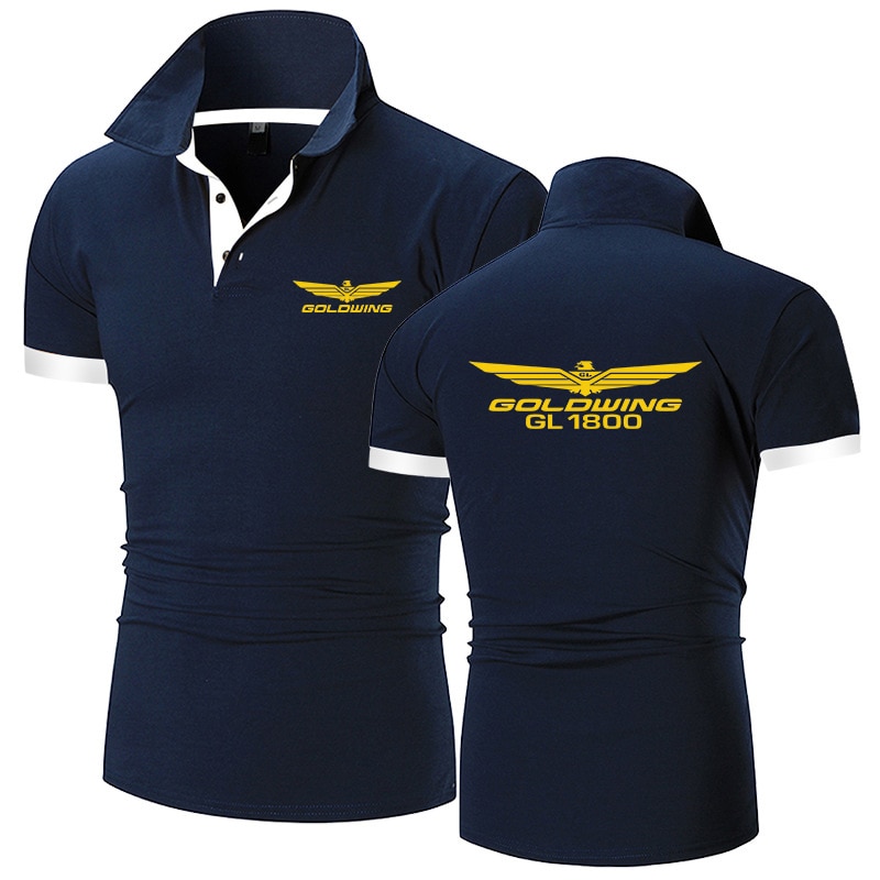 2022 New Honda GOLDWING GL 1800 Summer Casual Polo Shirt Men's Comfortable Short Sleeve Turn Down Collar Slim Fit Sold Color Top